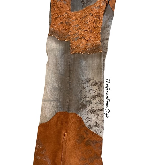 BOUTIQUE | PARASUCO | ERGONOMIC JEANS | BOHO | LEATHER | DYE LACE | SPANDEX - Picture 14 of 16